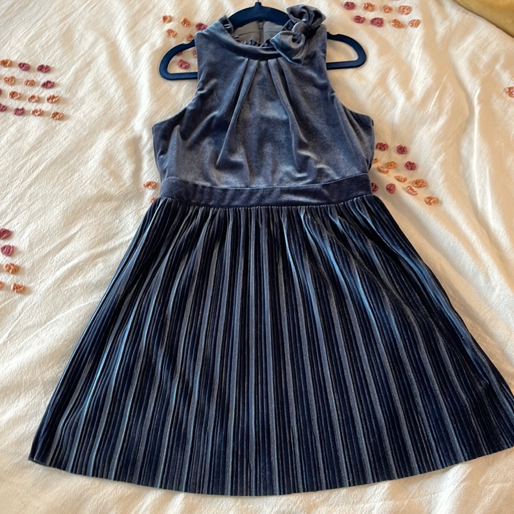 Blue velvet dress